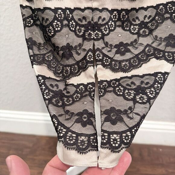 Adrianna Papell Black Tiered Layered Sheath Dress Lace Overlay Cocktail Size 14 - Picture 8 of 12